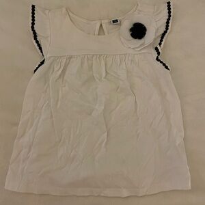 Janie and Jack black & white flower top size 8